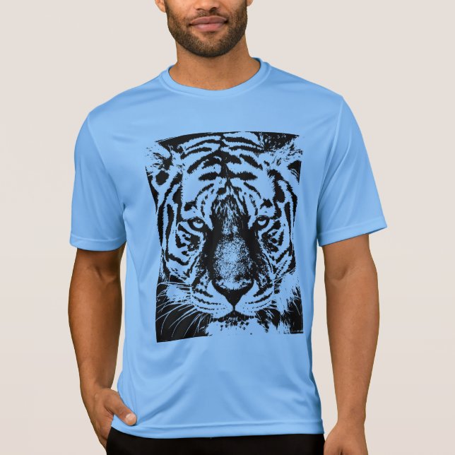 Mens Activewear Sport-Tek Carolina Blue Tiger Face T-Shirt (Front)