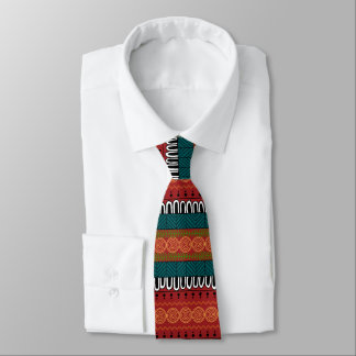 Mens African Geeometric Multi Color Tie