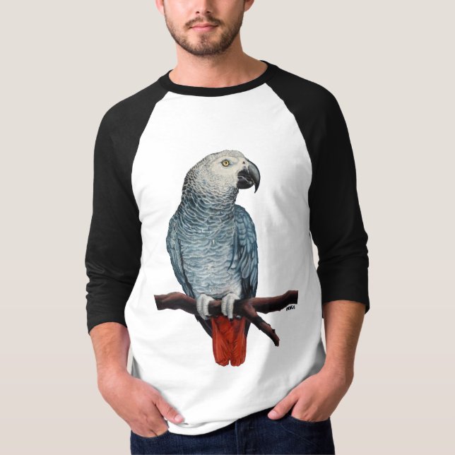 Men's African Grey Parrot Shirt Parrot Jersey  (Front)