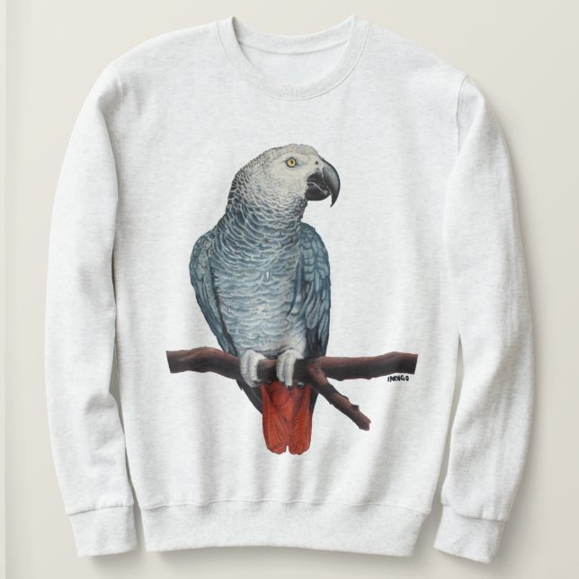 Men's African Grey Parrot Shirt Parrot Sweatshirt (Design Front)
