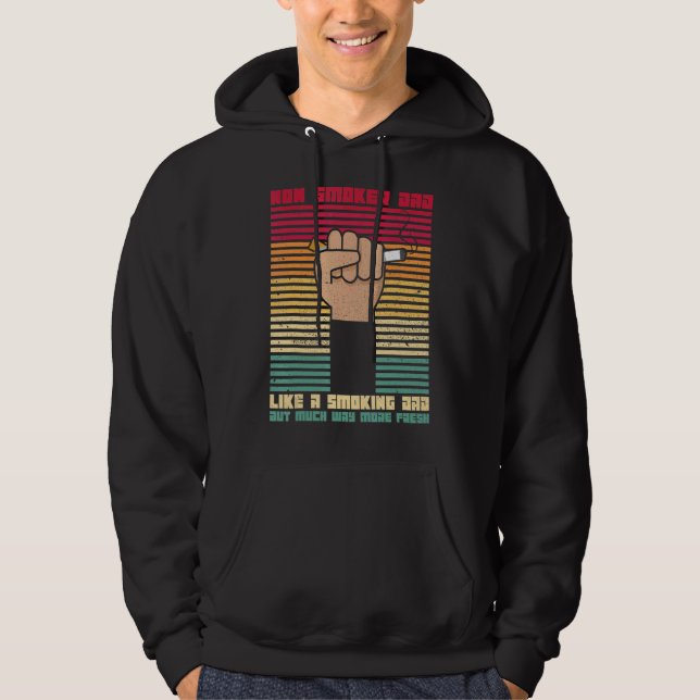 Mens Against Smoking Cigarettes For A Smoke Free D Hoodie (Front)