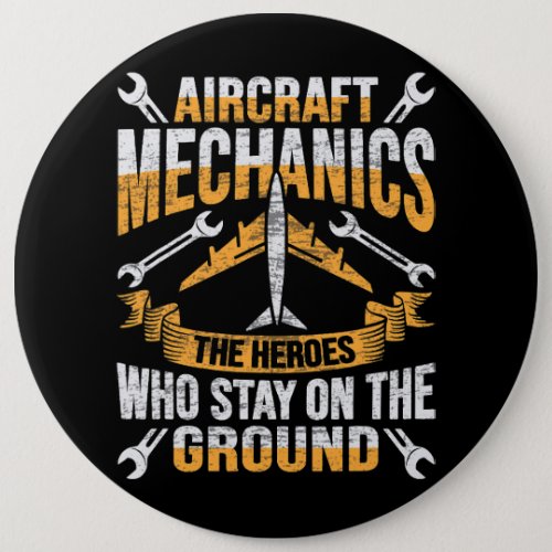 Mens Aircraft Mechanic Hero Design for a aircraft  Button