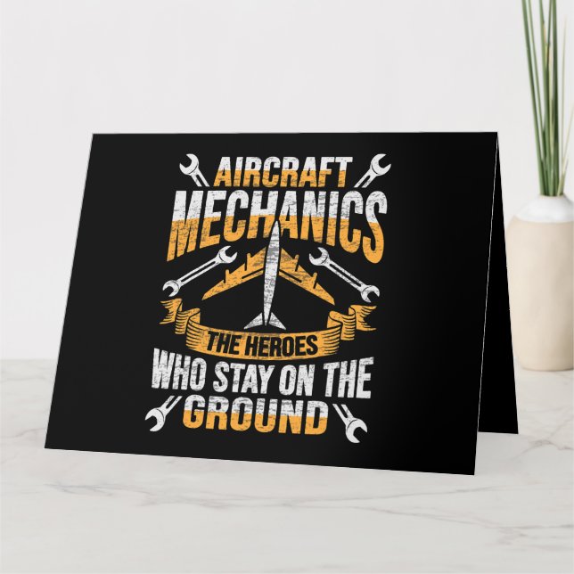 Mens Aircraft Mechanic Hero Design for a aircraft  Card (Front)