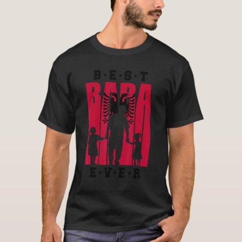 Mens Albania Baba Two Daughters Albanian Dad Of 2  T_Shirt