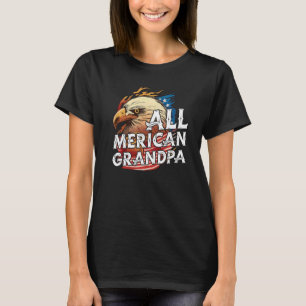 Mens All Merican Grandpa 4th Of July Day Eagle Usa T-Shirt