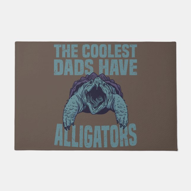mens alligator snapping turtle dad far pet turtle  doormat (Front)