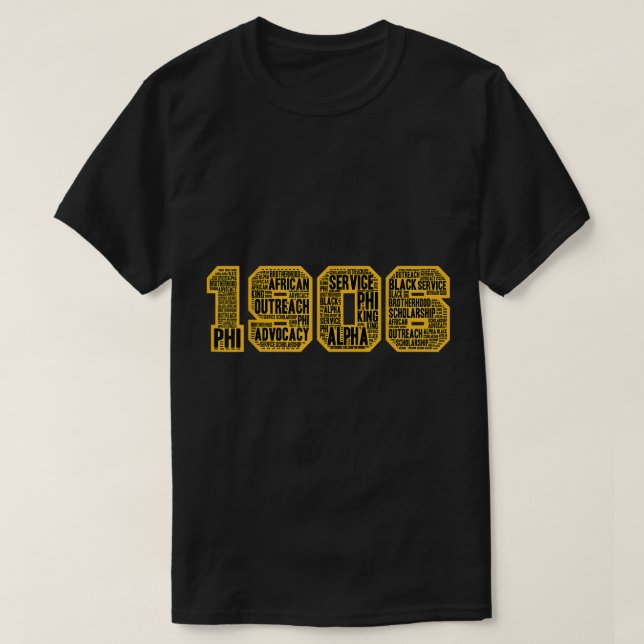 Mens Alpha African Fraternity Hand Sign 1906 Words T-Shirt (Design Front)