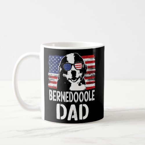 Mens American Flag Bernese Mountain Dad Dog  Fathe Coffee Mug