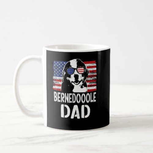 Mens American Flag Bernese Mountain Dad Dog  Fathe Coffee Mug
