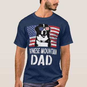 Mens American Flag Bernese Mountain Dad Dog Gift F T-Shirt