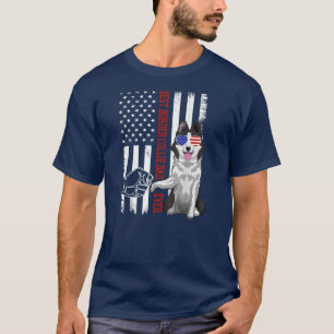 Mens American Flag Best Border Collie Dad Ever T-Shirt