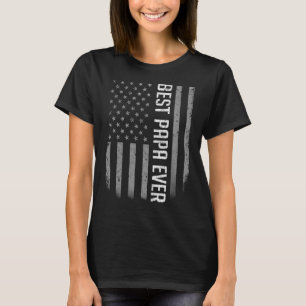 Mens American Flag Dad For Father's Day Best Pap T-Shirt