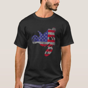 Mens American Flag Dirt Bike Motocross Apparel  Mo T-Shirt