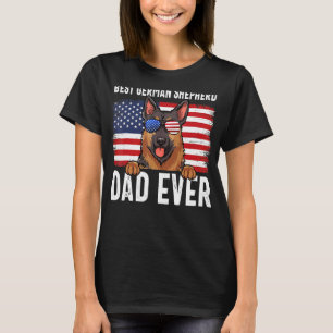 Mens American Flag German Shepherd Dad Dog Father T-Shirt