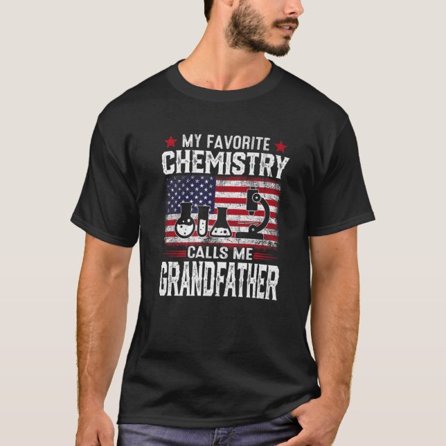 Mens American Flag My Favorite Chemistry Calls Me T-Shirt (Front)