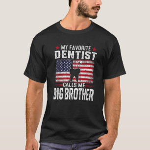 Mens American Flag My Favorite Dentist Calls Me Bi T-Shirt