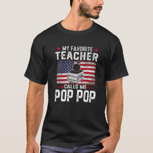 Mens American Flag My Favorite Teacher Calls Me Po T-Shirt