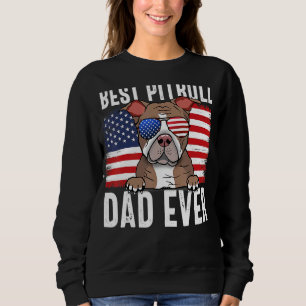 Mens American Flag Pitbull Dad Dog  For Fathers Da Sweatshirt