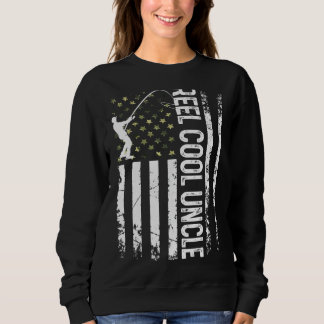 Mens American Flag Reel Cool Uncle For Daddy Husba Sweatshirt