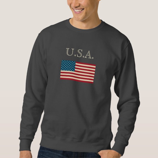 Men's American Flag U.S.A. Sweatshirt Gift (Front)