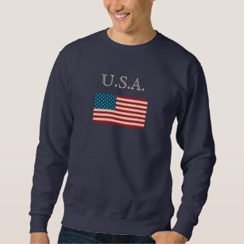 Men's American Flag U.s.a. Sweatshirt Gift by suncookiez at Zazzle