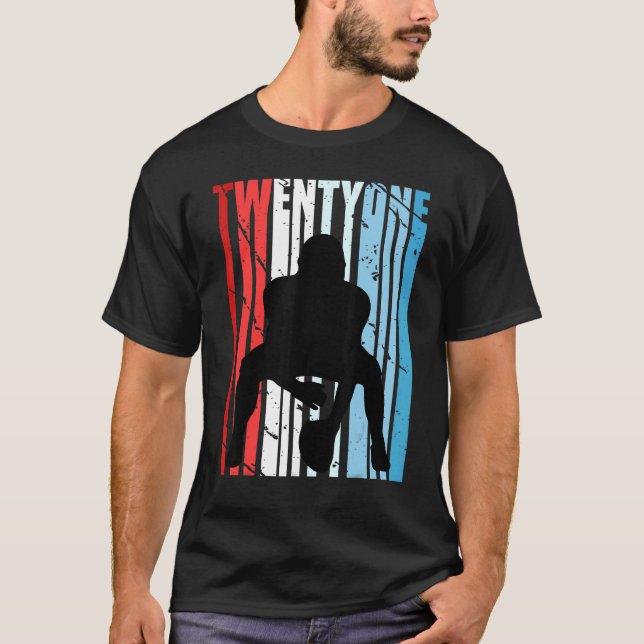 Mens American Football 21st Birthday Quarterback V T-Shirt (Front)