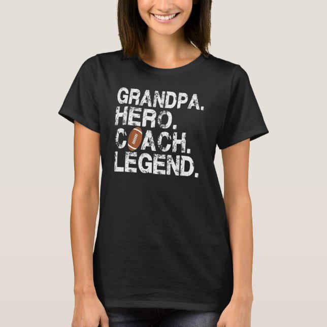 Mens American Football Grandpa Hero Coach Legend F T-Shirt (Front)