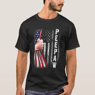 Mens American Peepaw Flag Fist Bump Peepaw T-Shirt