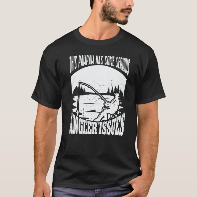 Mens Angler Pawpaw Angling Fishing Grandpa Fisherm T-Shirt (Front)