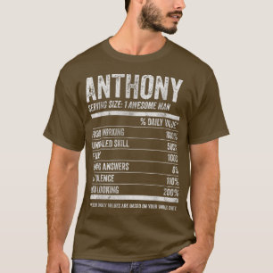 Mens Anthony Nutrition Personalized Name  Funny Na T-Shirt