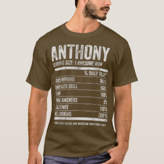 Mens Anthony Nutrition Personalized Name  Funny Na T-Shirt