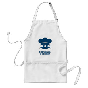 Mens' Apron: "A Man's Place is in the Kitchen" Adult Apron