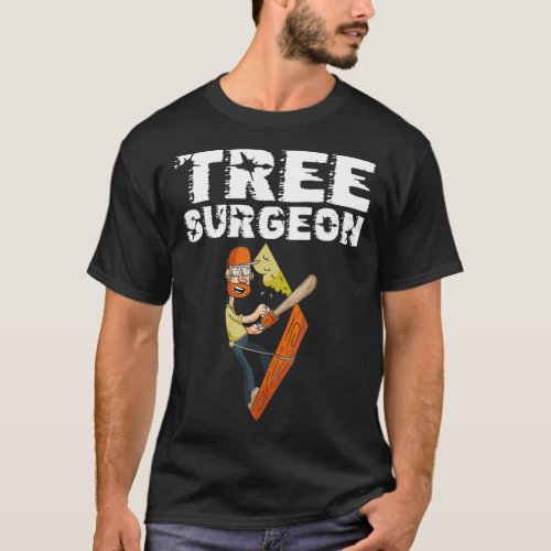 Mens Arborist Gift Dad Tree Surgeon Climbing Chain T_Shirt