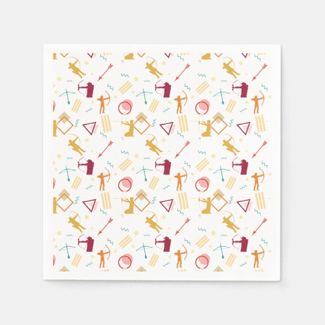 Men's Archery - Boys Bow and Arrow Pattern Napkins (Front)