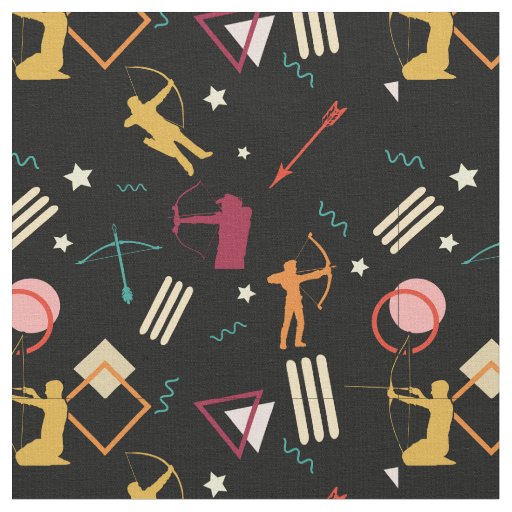 Mens Archery - Boys Bow n Arrow Abstract Art Fabric