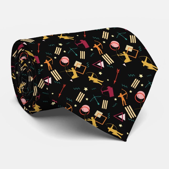 Mens Archery - Boys Bow n Arrow Abstract Art Neck Tie (Rolled)