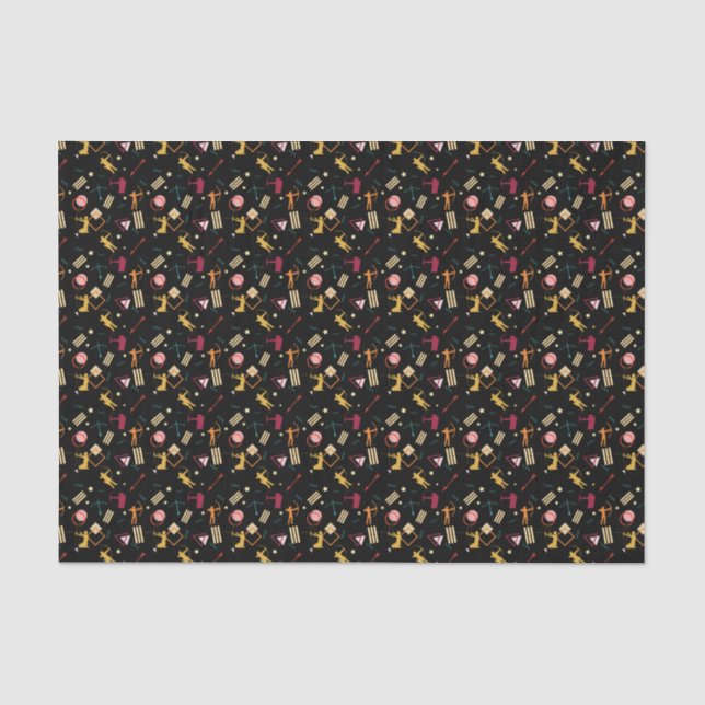 Mens Archery - Boys Bow n Arrow Abstract Art Tissue Paper (Front)