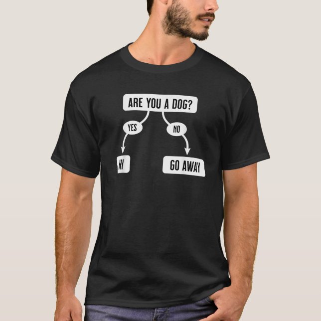 Mens Are You A Dog Funny Cute Flowchart  T-Shirt (Front)