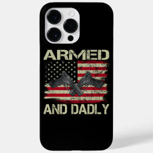 Mens Armed And Dadly Funny Deadly Father For Fathe Case-Mate iPhone 14 Pro Max Case