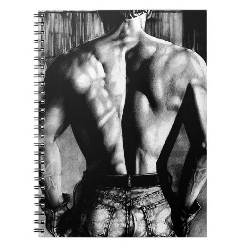 Mens art masculine weightlifting fit man cool  notebook