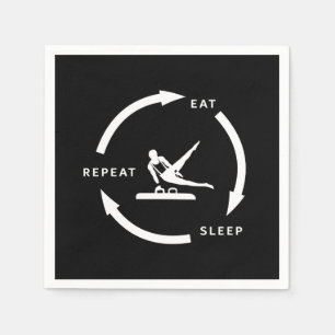 Men's Artistic Gymnastics Eat Sleep Repeat Sports Napkins
