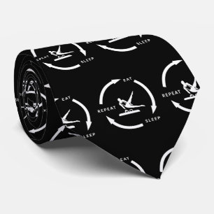 Men's Artistic Gymnastics Eat Sleep Repeat Sports Neck Tie