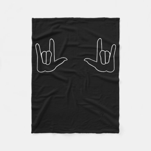 Mens ASL I LOVE YOU  Fleece Blanket