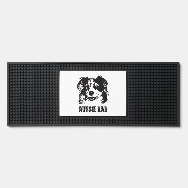 Mens Aussie Dad - Australian Shepherd Dog Dad Bar Mat (Front)