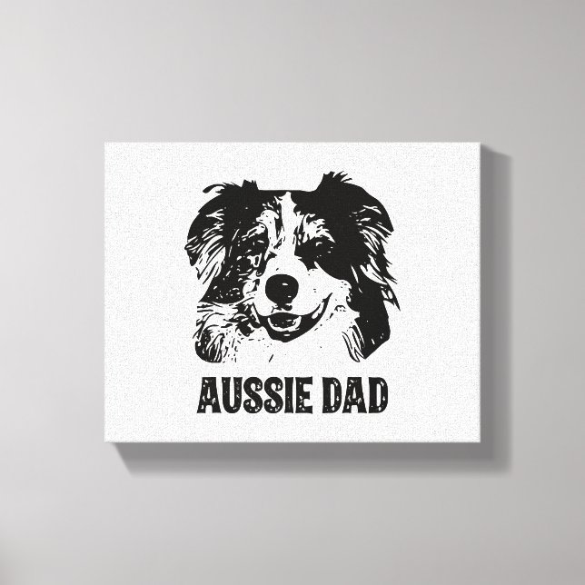 Mens Aussie Dad - Australian Shepherd Dog Dad Canvas Print (Front)