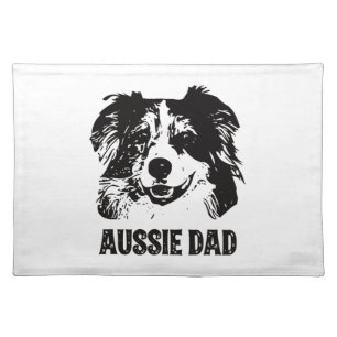 Mens Aussie Dad - Australian Shepherd Dog Dad Cloth Placemat