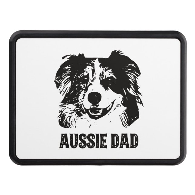 Mens Aussie Dad - Australian Shepherd Dog Dad Hitch Cover (Front)