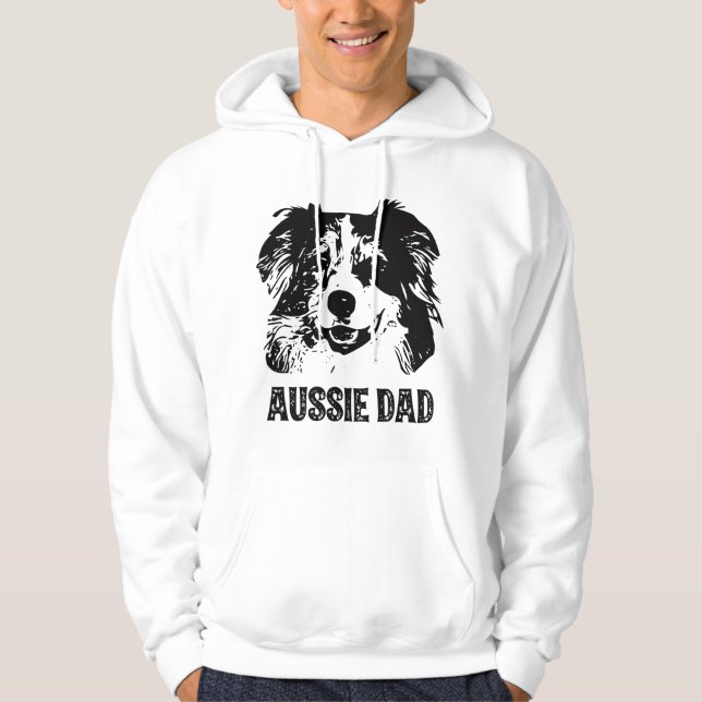 Mens Aussie Dad - Australian Shepherd Dog Dad Hoodie (Front)
