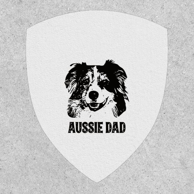 Mens Aussie Dad - Australian Shepherd Dog Dad Patch (Front)