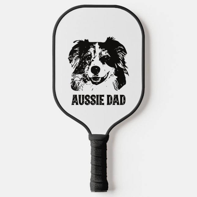 Mens Aussie Dad - Australian Shepherd Dog Dad Pickleball Paddle (Front)